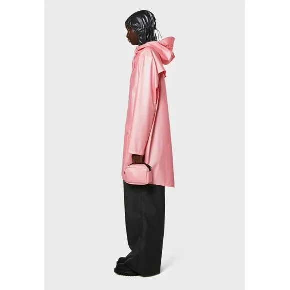 Rains Unisex Long Rain Jacket, Sky Pink, Waterproof, Sizes S, M, L - Picture 2 of 12